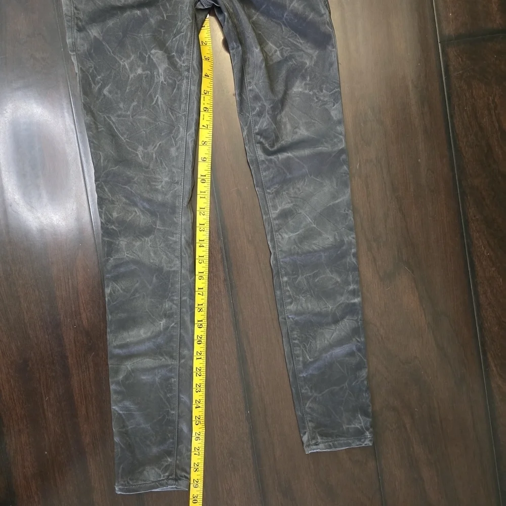 True Religion Joan Smalls Gray Metallic Stretch Skinny Jeans Size 26 Women